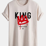 Regular Fit Crown King Print Cotton T-Shirt