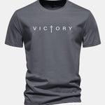 Regular Fit Victory Slogan Print Cotton T-Shirt