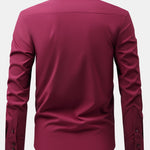 3 Pieces Non-Iron Hidden Placket Stand Collar Dress Shirt