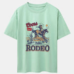 Western Cowboy Print Drop Shoulder Oversize T-Shirt
