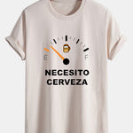 Regular Fit I Need Beer Print Cotton T-Shirt