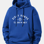 Dirty Hands Clean Money Print Relax Fit Hoodie