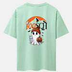 BOOSCH Beer Ghost Print Drop Shoulder Oversize T-Shirt