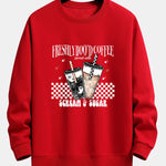 Freshly Boo’d Coffee Halloween Print Relax Fit Sweatshirt