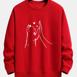 Cat High-Five Print Relax Fit Sweatshirt