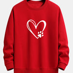 Heart Paw Print Relax Fit Sweatshirt