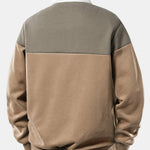 Contrast Polo Collar Sweatshirt