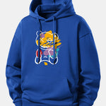 Graffiti Bear Print Relax Fit Hoodie