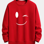Smiley Face Print Relax Fit Sweatshirt