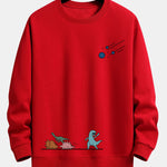Dinosaurs Avoid Meteorites Print Relax Fit Sweatshirt