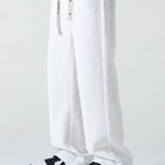 Checkerboard Textured Straight Leg Pants