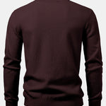Checkerboard Textured Mock Neck Sweater