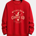 Witches Brew Coffee Halloween Print Relax Fit Sweatshirt