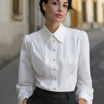 Classic Tailored Button-Down Blouse