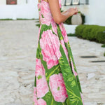 Elegant Holiday Flower Print Dress