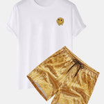 Dissolve Smiley Print T-Shirt & Paisley Print Shorts