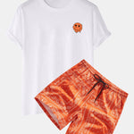 Dissolve Smiley Print T-Shirt & Paisley Print Shorts