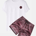Dissolve Smiley Print T-Shirt & Paisley Print Shorts