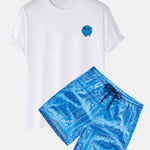 Dissolve Smiley Print T-Shirt & Paisley Print Shorts