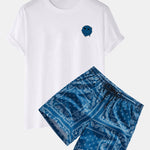 Dissolve Smiley Print T-Shirt & Paisley Print Shorts