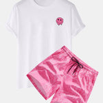 Dissolve Smiley Print T-Shirt & Paisley Print Shorts