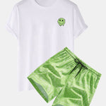 Dissolve Smiley Print T-Shirt & Paisley Print Shorts