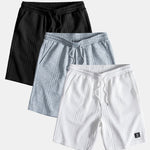 3 Pieces Geometric Jacquard Drawstring Shorts