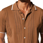 Men's Knitted Single-Breasted Short-Sleeved Polo Shirt