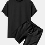 Oversize Geometric Jacquard T-Shirt & Shorts