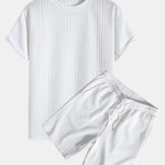 Oversize Geometric Jacquard T-Shirt & Shorts