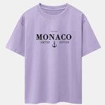Monaco Slogan Print Drop Shoulder Oversize T-Shirt