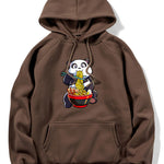 Panda Eating Ramen Print Hoodie