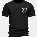 Regular Fit Heart Print Cotton T-Shirt