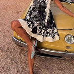 Margovil Bow Shoulder Sleeveless High Waist Floral Print Mini Dress