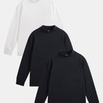 3 Pieces Basic Long Sleeve Mock Neck T-Shirt