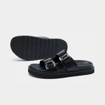 DOUBLE BUCKLE RESORT SANDAL - Black