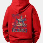 Western Cowboy Back Print Relax Fit Hoodie