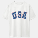 USA Print Drop Shoulder Oversize T-Shirt