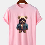 Bear In Leather Jacket Print T-Shirt