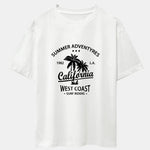 California Palm Tree Print Drop Shoulder Oversize T-Shirt