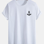 Regular Fit Anchor Print Cotton T-Shirt