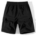 3 Pieces Solid Color Cargo Drawstring Shorts