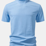 3 Pieces Ribbed Mock Neck T-Shirt