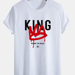 Regular Fit Crown King Print Cotton T-Shirt