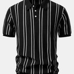 Striped Knitted Polo Shirt