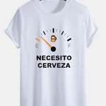 Regular Fit I Need Beer Print Cotton T-Shirt