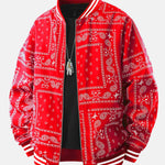 Paisley Print Baseball Jacket