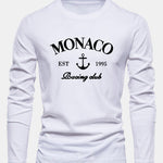 Long Sleeve Monaco Print Cotton T-Shirt