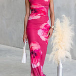 Off the Shoulder Floral Print Bodycon Maxi Dress