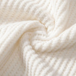 Short Sleeved Waffle V-neck Polo & Drawstring Knitted Waffle Shorts